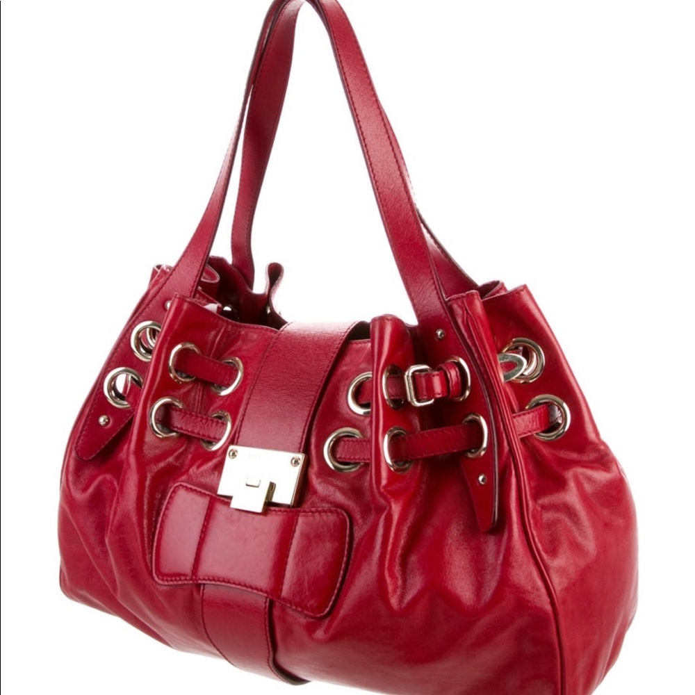 Jimmy Choo Ramona red leather bag